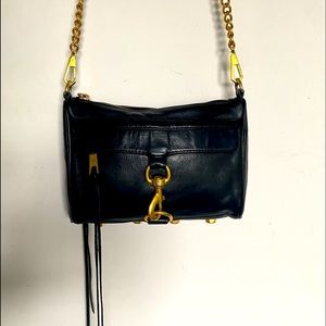Rebecca Minkoff Mini M.A.C Crossbody leather Bag in Black.